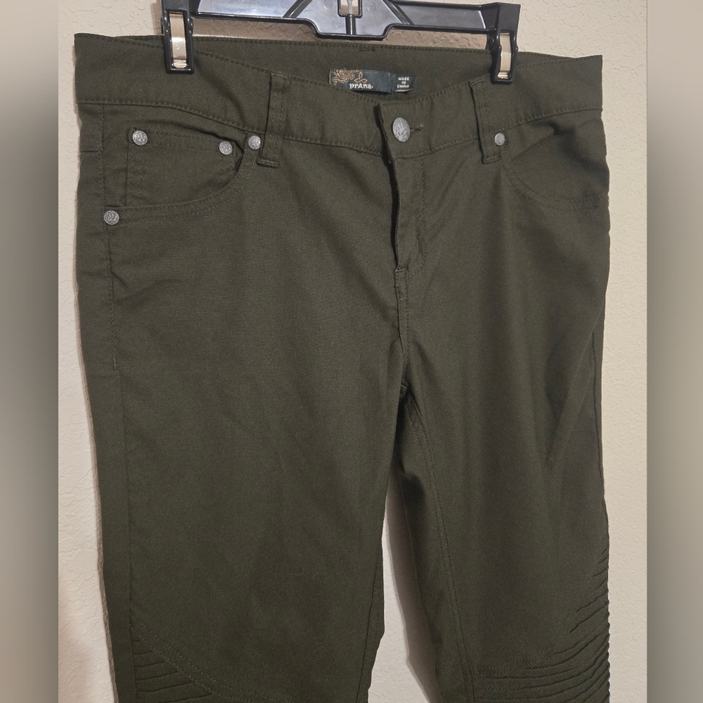 Prana "Brenna" Moto Pant Dark Green Women's Size 6 - Picture 4 of 7